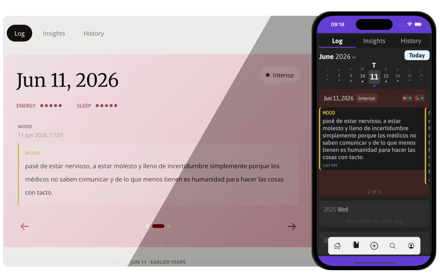 Memories — your private writing space